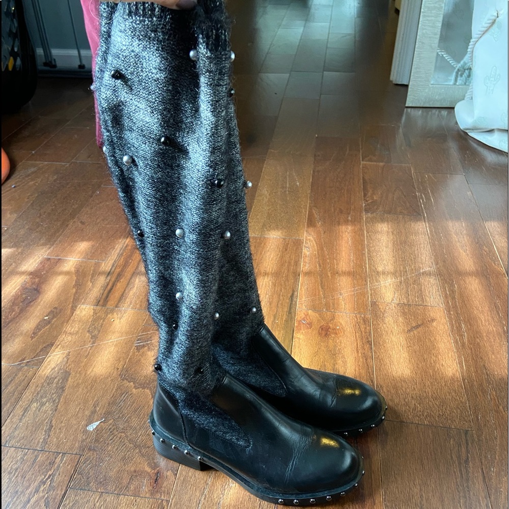 Zara Sock Style leather boot. Barely worn!